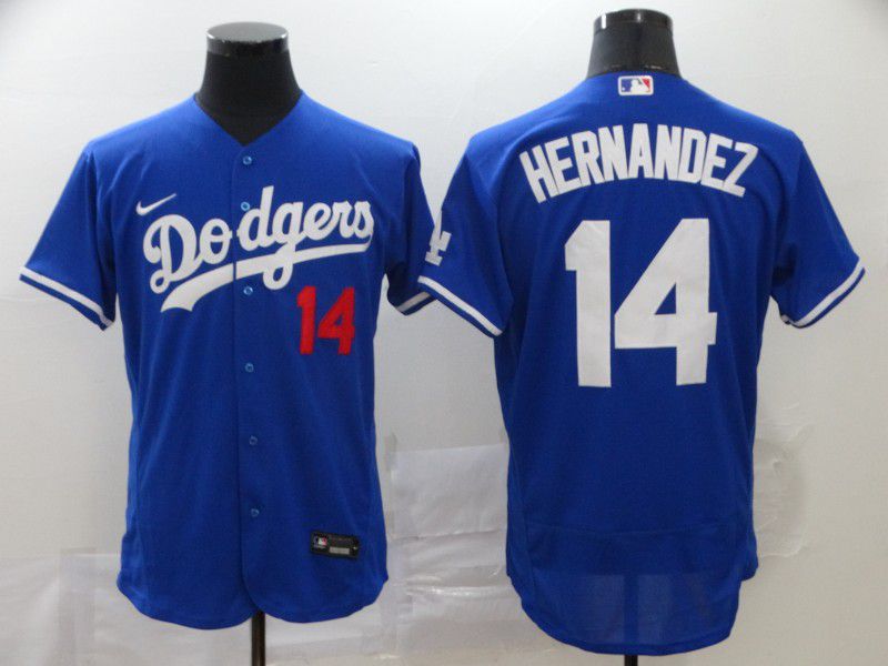 Men Los Angeles Dodgers #14 Hernandez Blue Nike Elite MLB Jerseys->philadelphia phillies->MLB Jersey